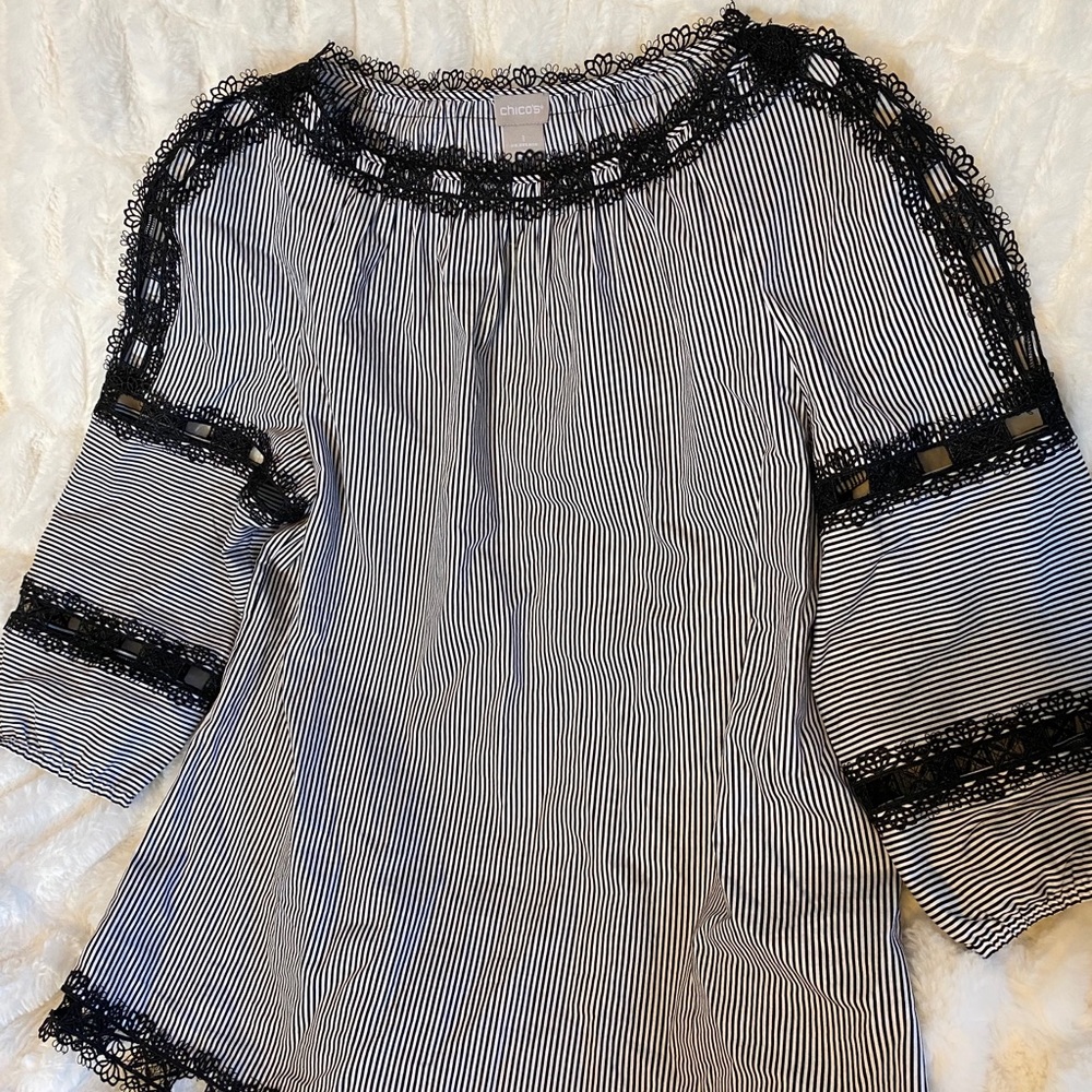 Chico’s Black and White Blouse
